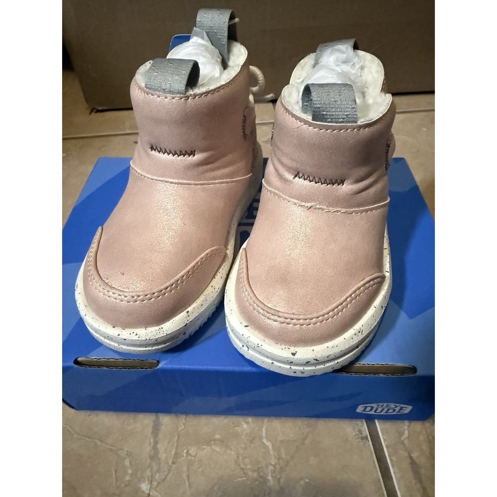 Hey Dude Camden Bow Boot T Cozy Sparkle Pink Toddler Size 5 44233-6VG
